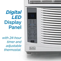 Black+Decker Window Air Conditioner 6,000 Btu, Ac Window Unit Cools Up to 250 Square Feet, Window Ac Unit with Remote Control, 3 Cooling Speeds and Fa