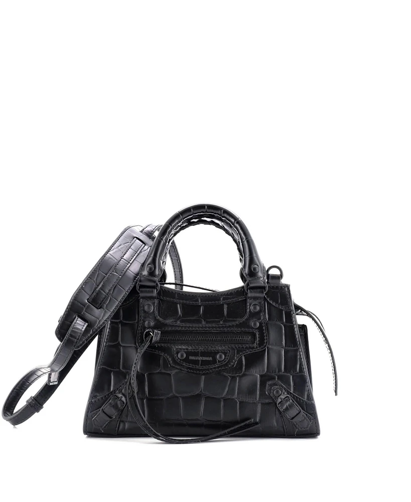 Pre-Owned Balenciaga Mini Neo Classic City Bag Embossed Leather