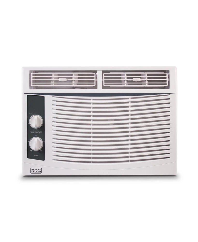Black+Decker Window Air Conditioner 5,000 Btu, Ac Window Unit Cools Up to 150 Square Feet, Window Ac Unit with Mechanical Controls, 2 Cooling Speeds a