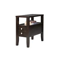 24" Brown End Table With Two Drawers