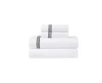 Superior Brandon Cotton Three-Line Embroidered Deep Pocket Bed Sheet Set