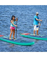 10 Feet Inflatable Stand Up Paddle Board with Backpack Leash Aluminum Paddle-l