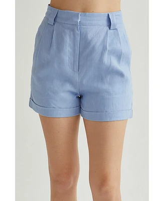 Crescent Women's Cora Cuffed Linen Shorts