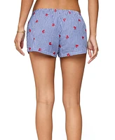 Edikted Women's Cherry Embroidered Gingham Boxer Shorts