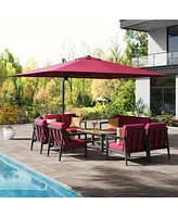 Mondawe 156"W x 120"D Rectangular Cantilever Umbrella with Detachable Led Atmosphere Light and Bluetooth Player