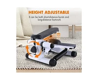 Multifunctional Stepper – Aerobic Fitness Machine with Electronic Monitor, Resistance Bands, and Slip-Resistant Footplates