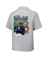 Tommy Bahama Men's Gray New York Yankees Hit and Run Silk Camp Button-Up Shirt