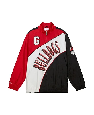 Mitchell & Ness Men's Black/Red Georgia Bulldogs Arched Retro Lined Full-Zip Windbreaker Jacket