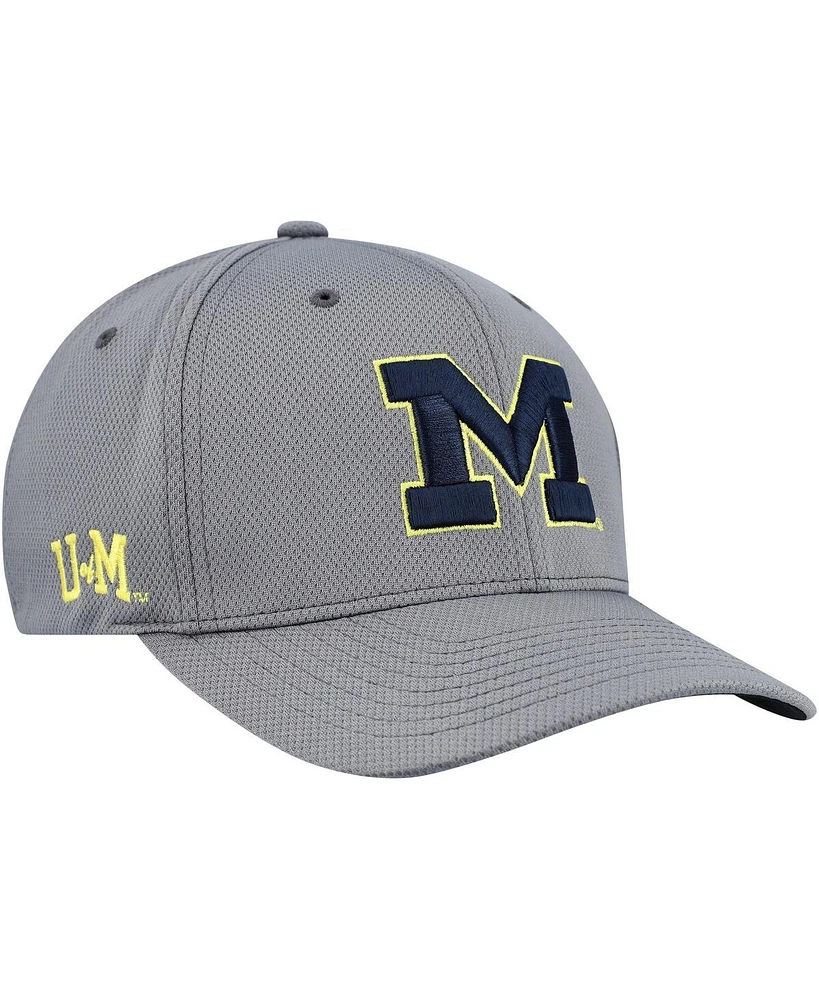 Top of the World Men's Gray Michigan Wolverines Reflex Hybrid Tech Flex Hat