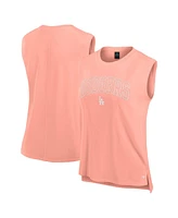 Fanatics Women's Coral Los Angeles Dodgers Studio Gym Tank Top