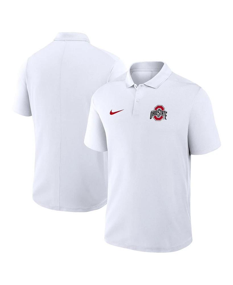 Nike Men's White Ohio State Buckeyes Primetime Victory Primary Logo Performance Polo Shirt