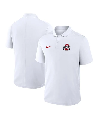 Nike Men's White Ohio State Buckeyes Primetime Victory Primary Logo Performance Polo Shirt