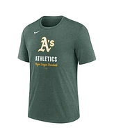 Nike Men's Heather Green Athletics Logo Tri-Blend T-Shirt
