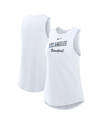Nike Women's White Los Angeles Dodgers City Connect Tricode High Neck Performance Tank Top