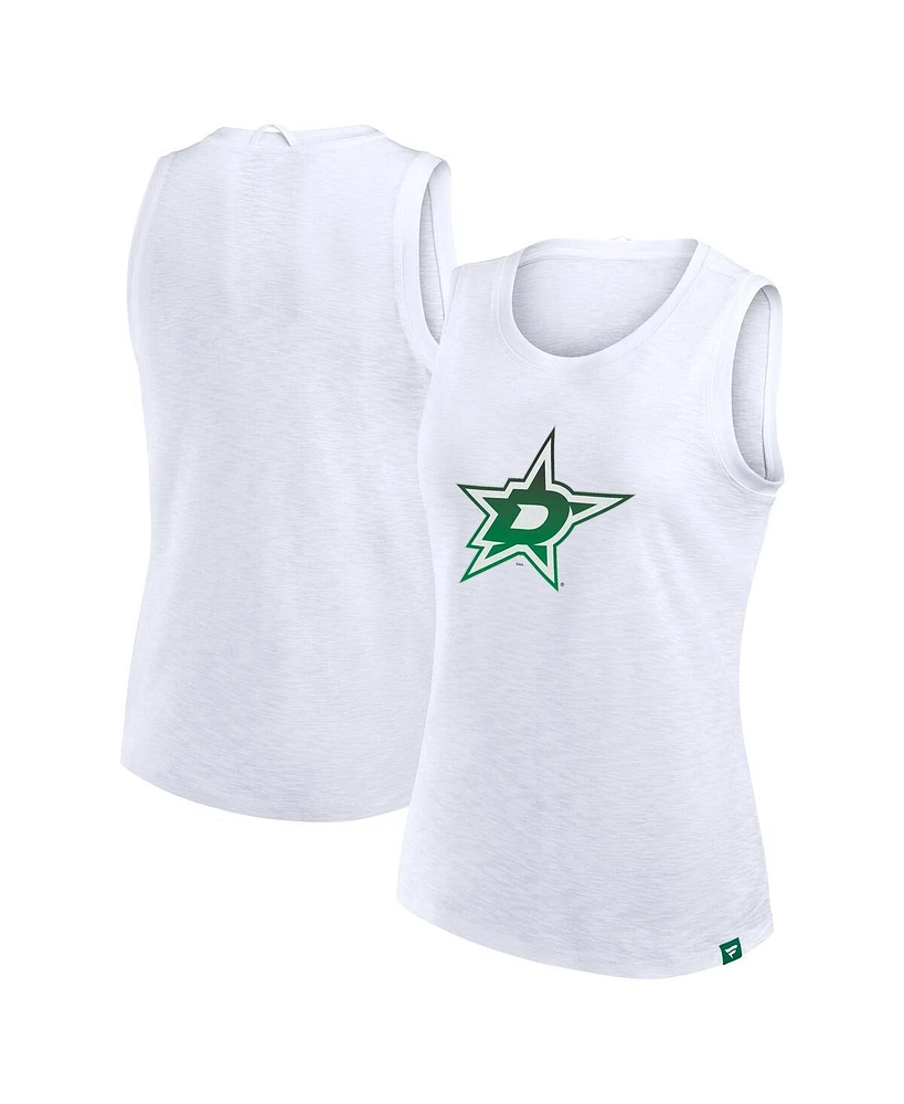 Fanatics Women's White Dallas Stars Slub Tank Top