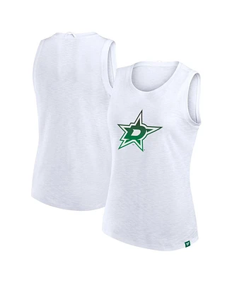 Fanatics Women's White Dallas Stars Slub Tank Top