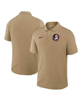 Nike Men's Tan Florida State Seminoles Primetime Victory Primary Logo Performance Polo Shirt