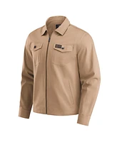 Darius Rucker Collection by Fanatics Men's Tan Los Angeles Dodgers Distressed Washed Full-Zip Jacket