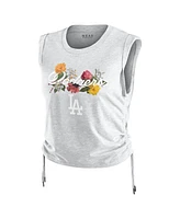 Wear by Erin Andrews Women's Heather Gray Los Angeles Dodgers Cinched Tank Top