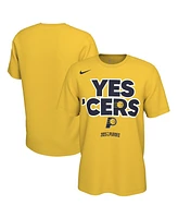 Nike Men's and Women's Gold Indiana Pacers 2025 Nba Playoffs On-Court Mantra T-Shirt