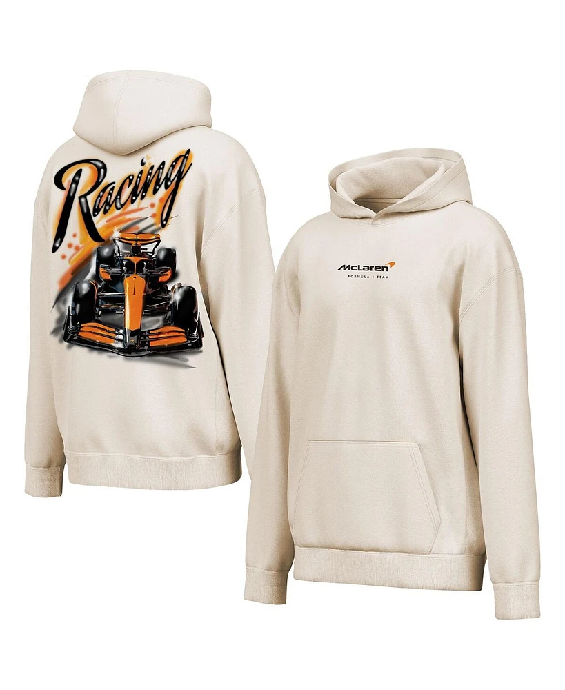 Outerstuff Men's Cream McLaren F1 Team Drive Fast Washed Pullover Hoodie
