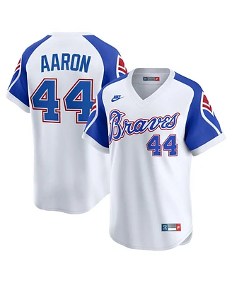 Nike Men's Hank Aaron White Atlanta Braves Throwback Cooperstown Collection Limited Jersey