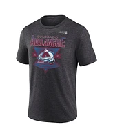 Fanatics Men's Heather Charcoal Colorado Avalanche 2025 Stanley Cup Playoffs Crossbar Tri-Blend T-Shirt