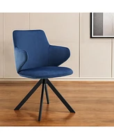 Upholstered Velvet Dining Armchair with Tufted Backrest
