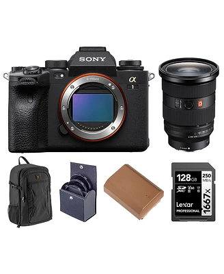 Sony Alpha 1 Mirrorless Camera, Bundle with Fe 24-70mm f/2.8 Gm Ii Lens, Alpine 200 Backpack, 128GB Uhs-ii Sdxc Memory Card, Extra Battery, 82mm Filte