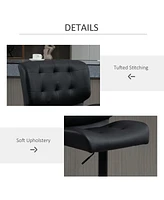 Adjustable Bar Stools Set of 2 with Swivel Seat Tufted Cushions and Metal Footrest for Home Bar Kitchen Island or Counter Height Seating-The Pop Home
