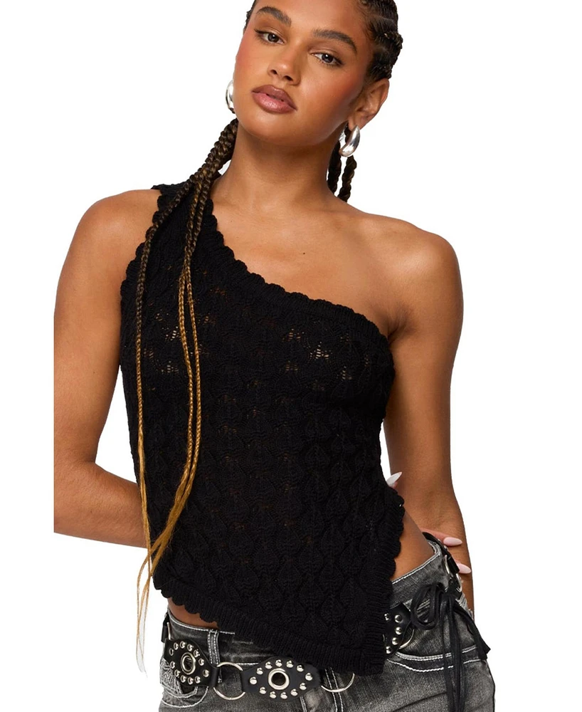 Edikted Women's Codi Backless Asymmetric Knit Top