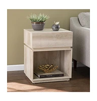 24" Brown Manufactured Wood Rectangular End Table With Drawer With Shelf