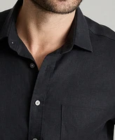 UNTUCKit Men's Regular Fit Wrinkle Resistant Linen Cameron Button Up Shirt
