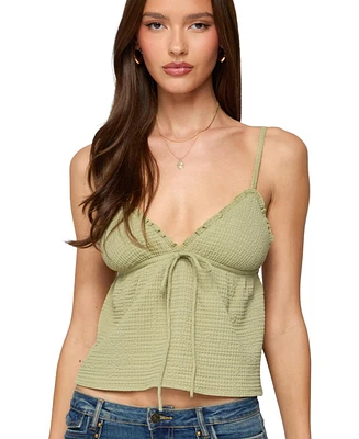 Edikted Women's Brianne Textured Babydoll Tank Top