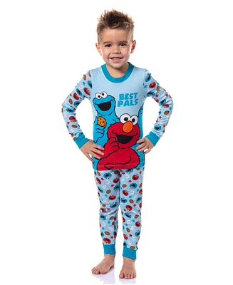 Sesame Street Toddler Boys Cookie Monster Elmo Best Pals 2 Piece Long Sleeve Pajama Set