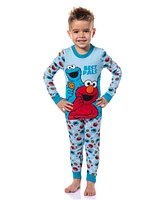 Sesame Street Toddler Boys Cookie Monster Elmo Best Pals 2 Piece Long Sleeve Pajama Set