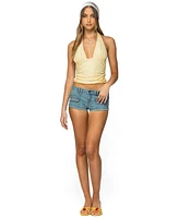 Edikted Women's Cargo Pockets Denim Micro Shorts