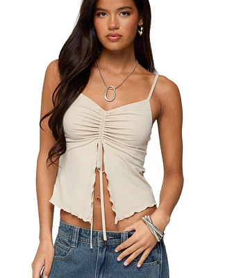 Edikted Women's Landon Drawstring Split Front Top
