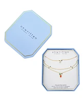 Unwritten Cubic Zirconia Strawberry Pendant Layered Necklace Set