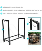 30-Inch Firewood Log Rack - Small Fireplace or Fire Pit Wood Storage Holder - Bronze