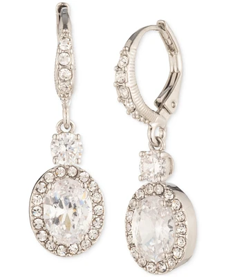 Givenchy Silver-Tone Pave & Mixed-Cut Crystal Drop Earrings