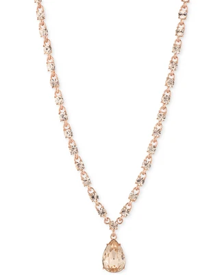 Givenchy Color Crystal Pear-Shape Pendant Necklace, 16" + 3" extender
