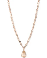 Givenchy Color Crystal Pear-Shape Pendant Necklace, 16" + 3" extender