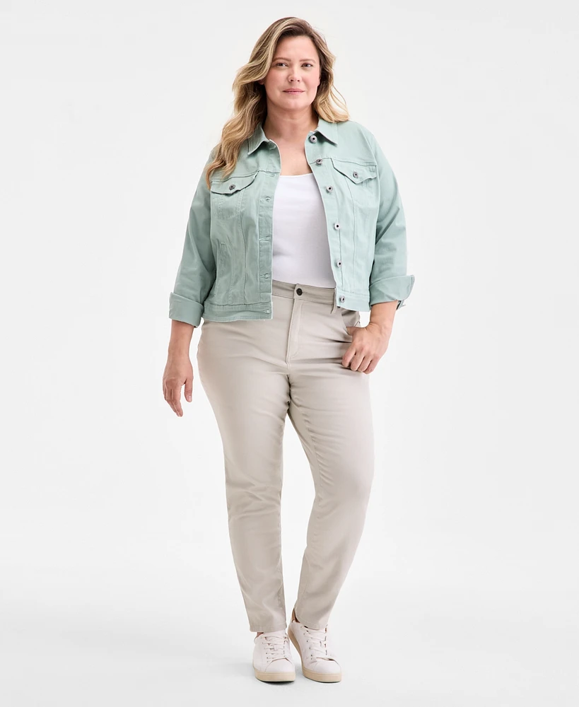 Style & Co Plus High-Rise Straight-Leg Jeans, Created for Macy's