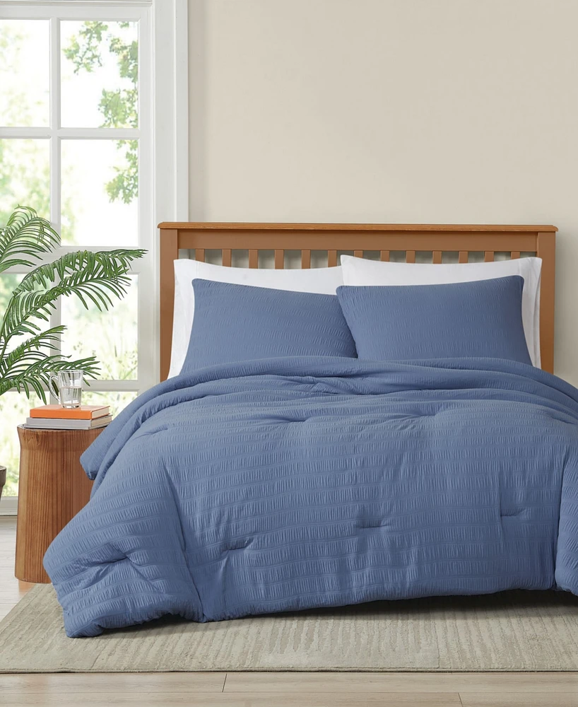 Truly Soft Crinkle Garment Wash Solid 3-Pc. Comforter Set