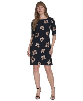 Tommy Hilfiger Petite Floral-Print Jersey Dress
