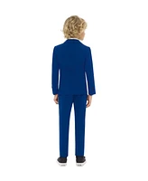 OppoSuits Boys Navy Royale Solid Slim Fit Suit Including Blazer, Pants and Clip-On-Tie