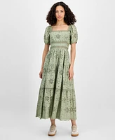 And Now This Women's Eyelet Cotton Maxi Dress, Exclusively at Macy's