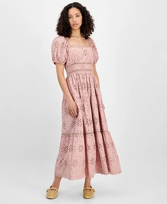 And Now This Women's Eyelet Cotton Maxi Dress, Exclusively at Macy's