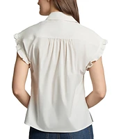 Jones New York Women's Ruffled-Cuff Short-Sleeve Blouse